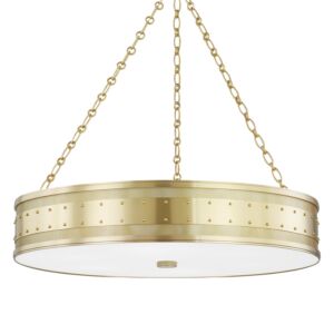 Gaines 6-Light Pendant in Aged Brass