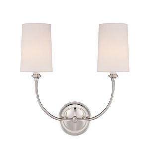 Libby Langdon for Crystorama Sylvan 16 Inch Wall Sconce in Polished Nickel