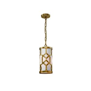 Libby Langdon for Crystorama Jennings 14.25 Inch Pendant Light in Aged Brass
