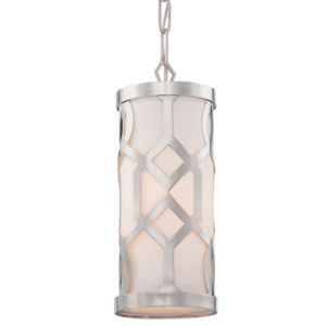 Libby Langdon for Crystorama Jennings 14.25 Inch Pendant in Polished Nickel