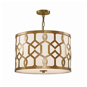 Libby Langdon for Crystorama Jennings 18 Inch Drum Chandelier in Aged Brass