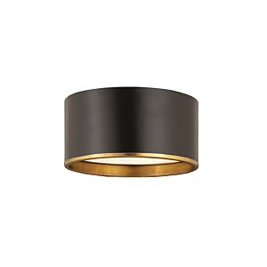 Z-Lite Arlo 2-Light Flush Mount Ceiling Light In Matte Black With Rubbed Brass