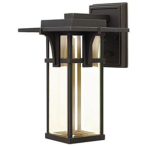 Manhattan 1-Light LED Outdoor Small Wall Mount in Oil Rubbed Bronze