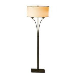 Hubbardton Forge 58 Inch 2 Light Contemporary Formae Floor Lamp in Bronze