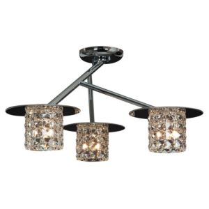 Prizm 3-Light Clear Crystal Glass Ceiling Light