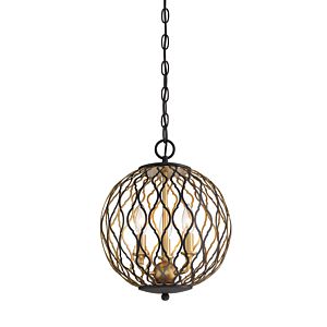 Minka Lavery Gilded Glam 3 Light Pendant Light in Sand Coal With Painted And Pla