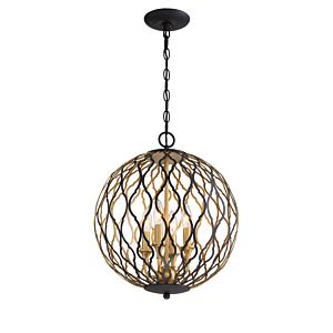 Minka Lavery Gilded Glam 4 Light Pendant Light in Sand Coal With Painted And Pla