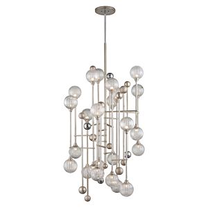  MajorettePendant Light in Silver Leaf With Polished Chrome