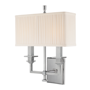 Hudson Valley Berwick 2 Light 16 Inch Wall Sconce in Polished Nickel