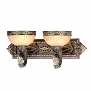 Seville 2-Light Bathroom Vanity Light in Palacial Bronze w with Gildeds