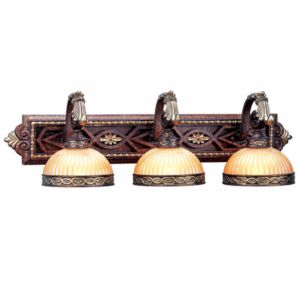 Seville 3-Light Bathroom Vanity Light in Palacial Bronze w with Gildeds