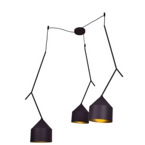 Access Pizzazz 3 Light Pendant Light in Black and Gold