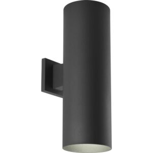 Cylinder 2-Light Wall Lantern in Black