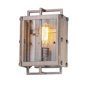 Maxim Outland Wall Sconce in Barn Wood and Weathered Zinc