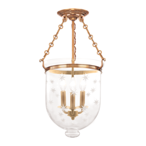  Hampton Ceiling Light in Aged Brass
