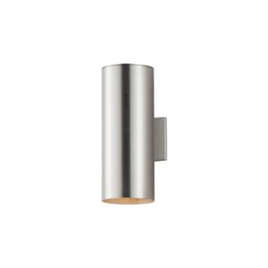 Outpost 2-Light Outdoor Wall Lantern in Brushed Aluminum