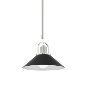 Hudson Valley Syosset Mini Pendant in Polished Nickel and Black