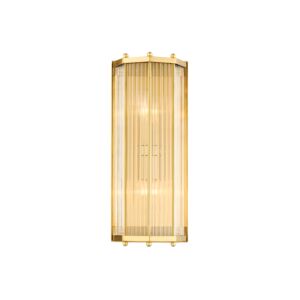 Wembley 2-Light Wall Sconce in Aged Brass