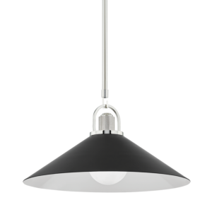 Hudson Valley Syosset Pendant Light in Polished Nickel and Black