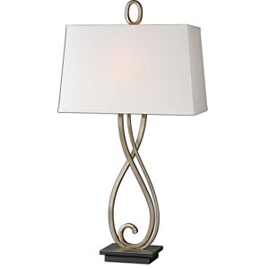 Ferndale 1-Light Table Lamp in Antiqued Silver-champagne w with Dark Bronze