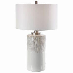 Georgios 1-Light Table Lamp in Brushed Nickel