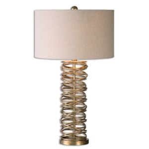 Amarey 1-Light Table Lamp in Antiqued Silver Champagne