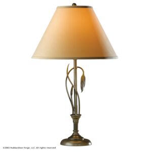 Hubbardton Forge 26 Inch Forged Leaves and Vase Table Lamp in Dark Smoke