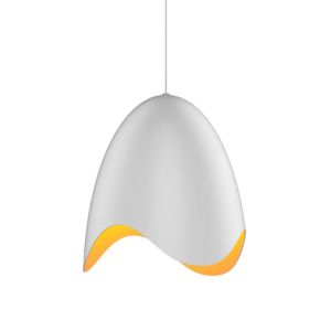 Sonneman Waveforms 14 Inch Apricot Bell LED Pendant in Satin White