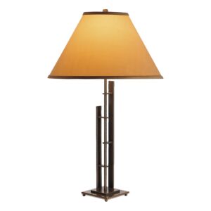 Hubbardton Forge 27 Inch Metra Double Table Lamp in Natural Iron