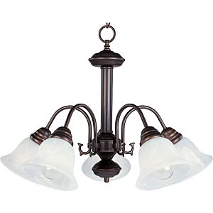 Maxim Malaga 24 Inch 5 Light Marble Glass Chandelier in Oil Rubbed Bronze