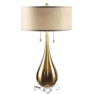 Lagrima 2-Light Table Lamp in Brushed Brass