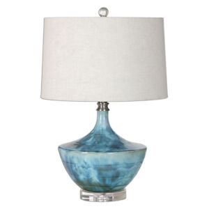 Chasida 1-Light Table Lamp in Blue Ceramic Glaze
