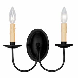 Heritage 2-Light Wall Sconce in Black