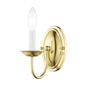 Home Basics 1-Light Wall Sconce in Polished Brass