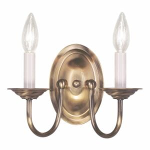 Home Basics 2-Light Wall Sconce in Antique Brass