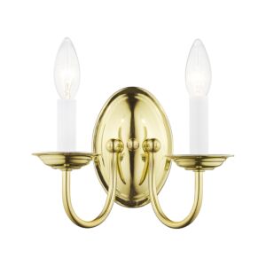 Home Basics 2-Light Wall Sconce in Polished Brass