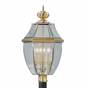 Monterey 4-Light Outdoor Post Lantern in Antique Brass