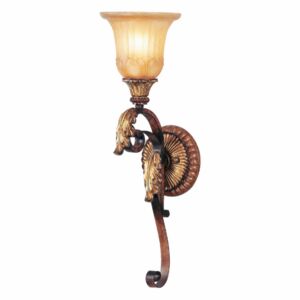 Villa Verona 1-Light Wall Sconce in Hand Applied Verona Bronze w with Aged Gold Leafs