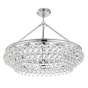 Crystorama Calypso 20 Inch Chandelier in Polished Chrome with Clear Glass Drops Crystals