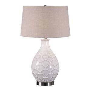 Camellia 1-Light Table Lamp in Brushed Nickel