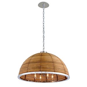  Carayes by Martyn Lawrence Bullard  Transitional Chandelier in Natural Rattan Stainless Steel