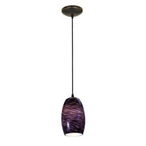 Chianti Purple Swirl Glass Corded Pendant Light
