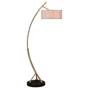 Vardar 2-Light Floor Lamp in Brushed Brass