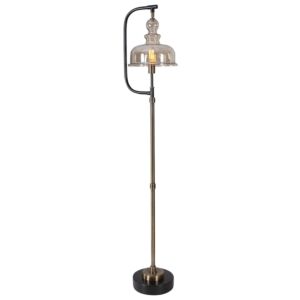 Elieser 1-Light Floor Lamp in Antiqued Brushed Brass
