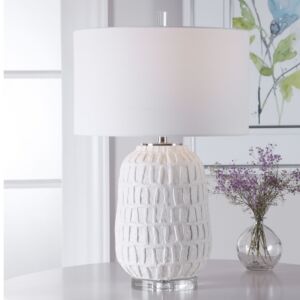 Caelina 1-Light Table Lamp in Polished Nickel