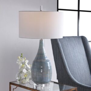 Rialta 1-Light Table Lamp in Polished Nickel