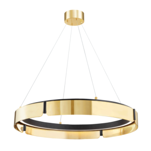 Hudson Valley Tribeca Chandelier in Aged Brass and Black