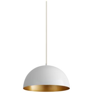 Lucci 1-Light LED Pendant in White W with Industrial Brass