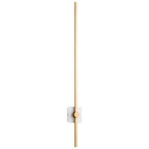 Zora 1-Light LED Wall Sconce in White W with Industrial Brass
