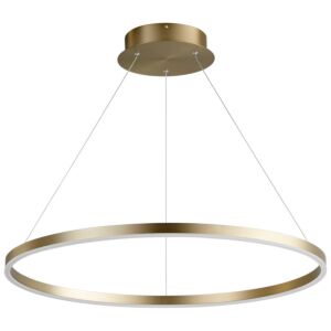 Circulo 1-Light LED Pendant in Aged Brass